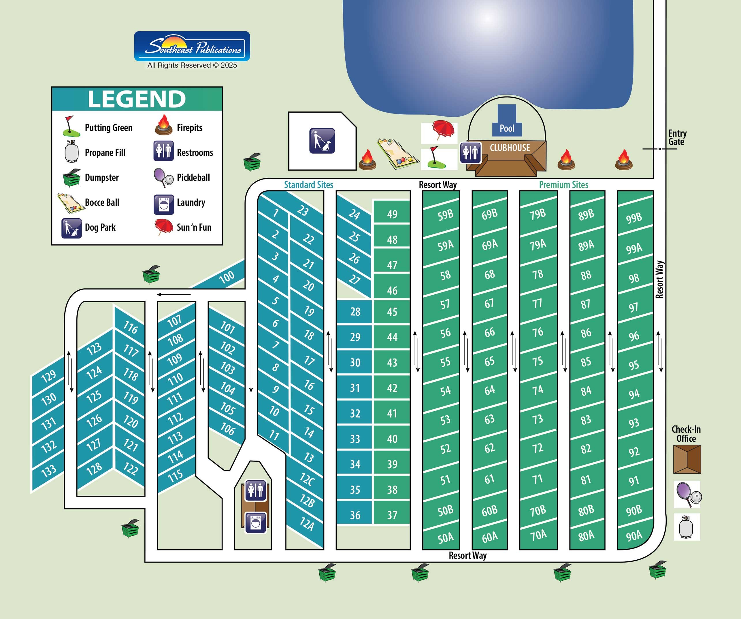 St Augustine RV Resort Map Apr 2025